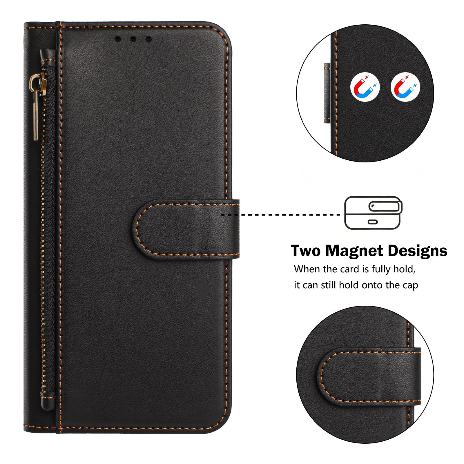 For iPhone 17 Pro / iPhone 18 Pro Case 4 Card Slots Wallet Stand PU Leather Phone Cover with Wrist Strap