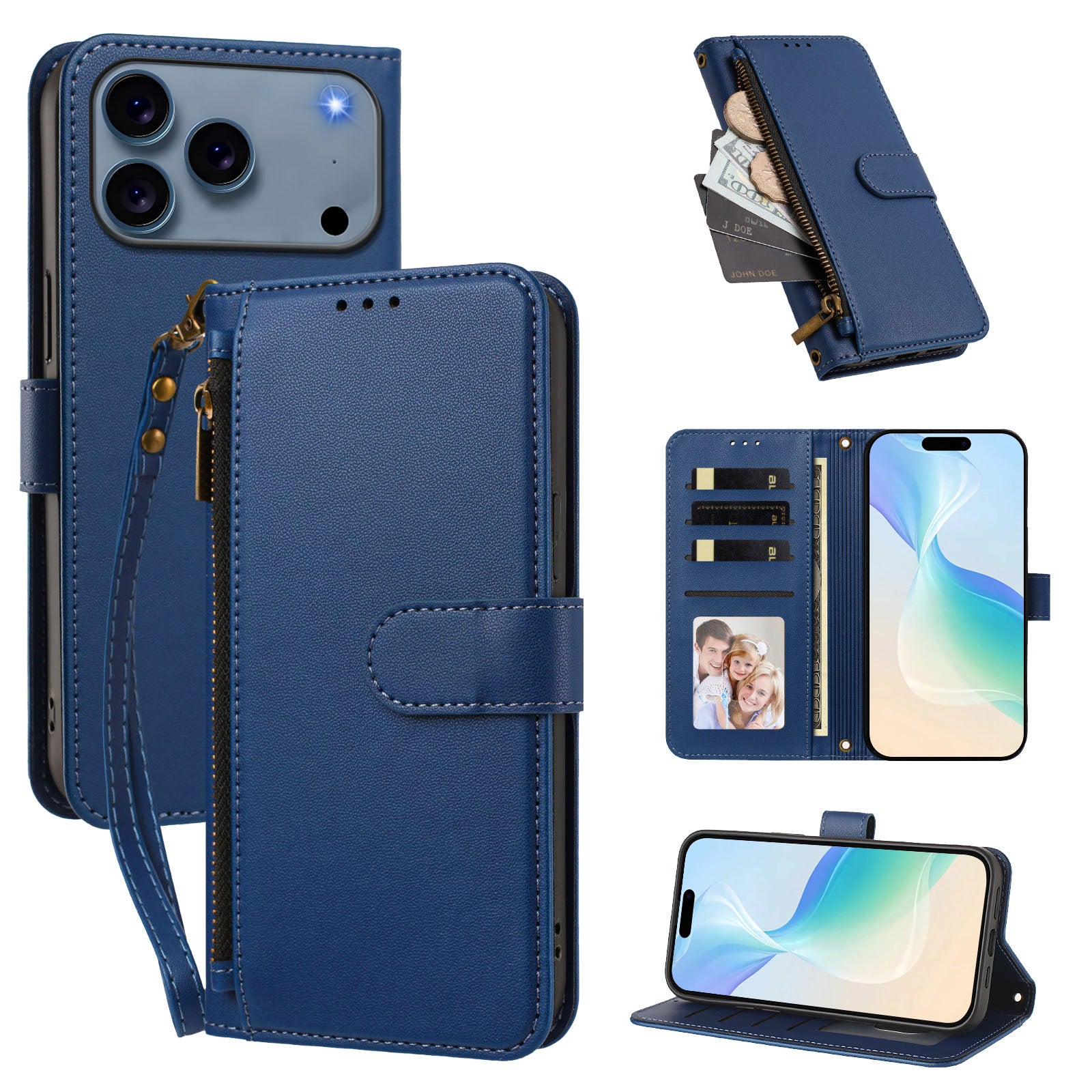 iPhone 17/18 Pro 4-Card Wallet Stand Case