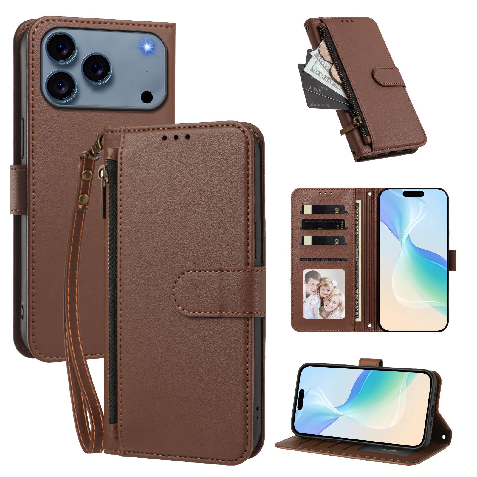 iPhone 17/18 Pro 4-Card Wallet Stand Case