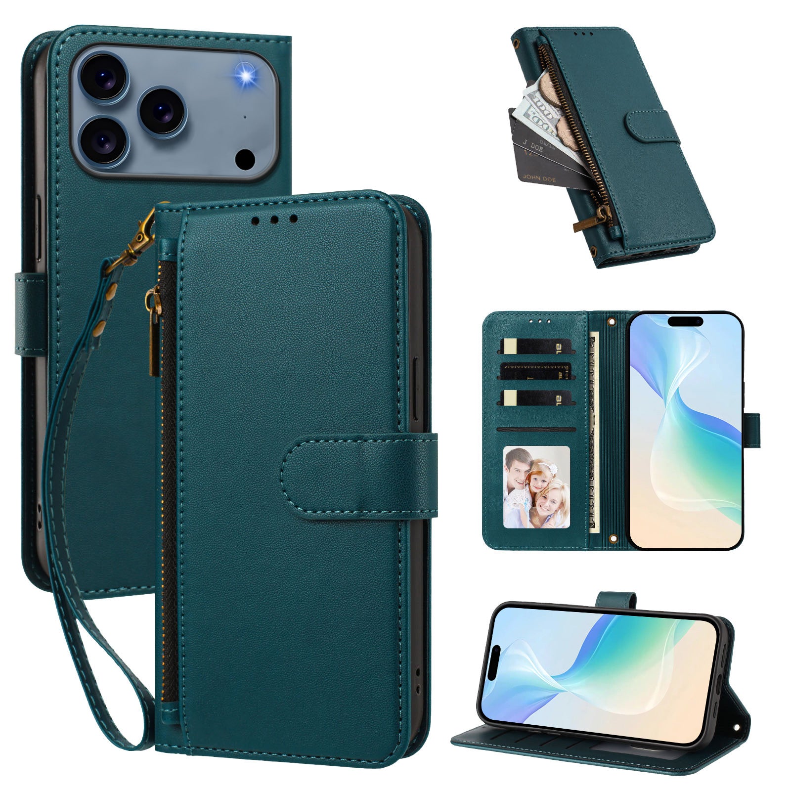 iPhone 17/18 Pro 4-Card Wallet Stand Case