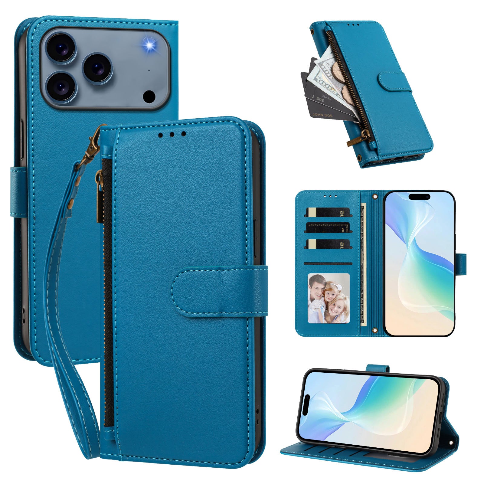 iPhone 17/18 Pro 4-Card Wallet Stand Case