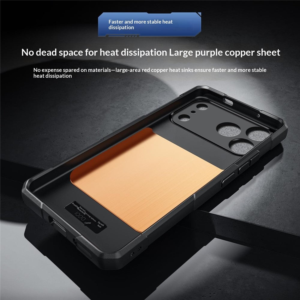 For iPhone 17 Pro Case Copper Heat Dissipation TPU + Metal Cooling Phone Cover Support Magnetic Car Mount