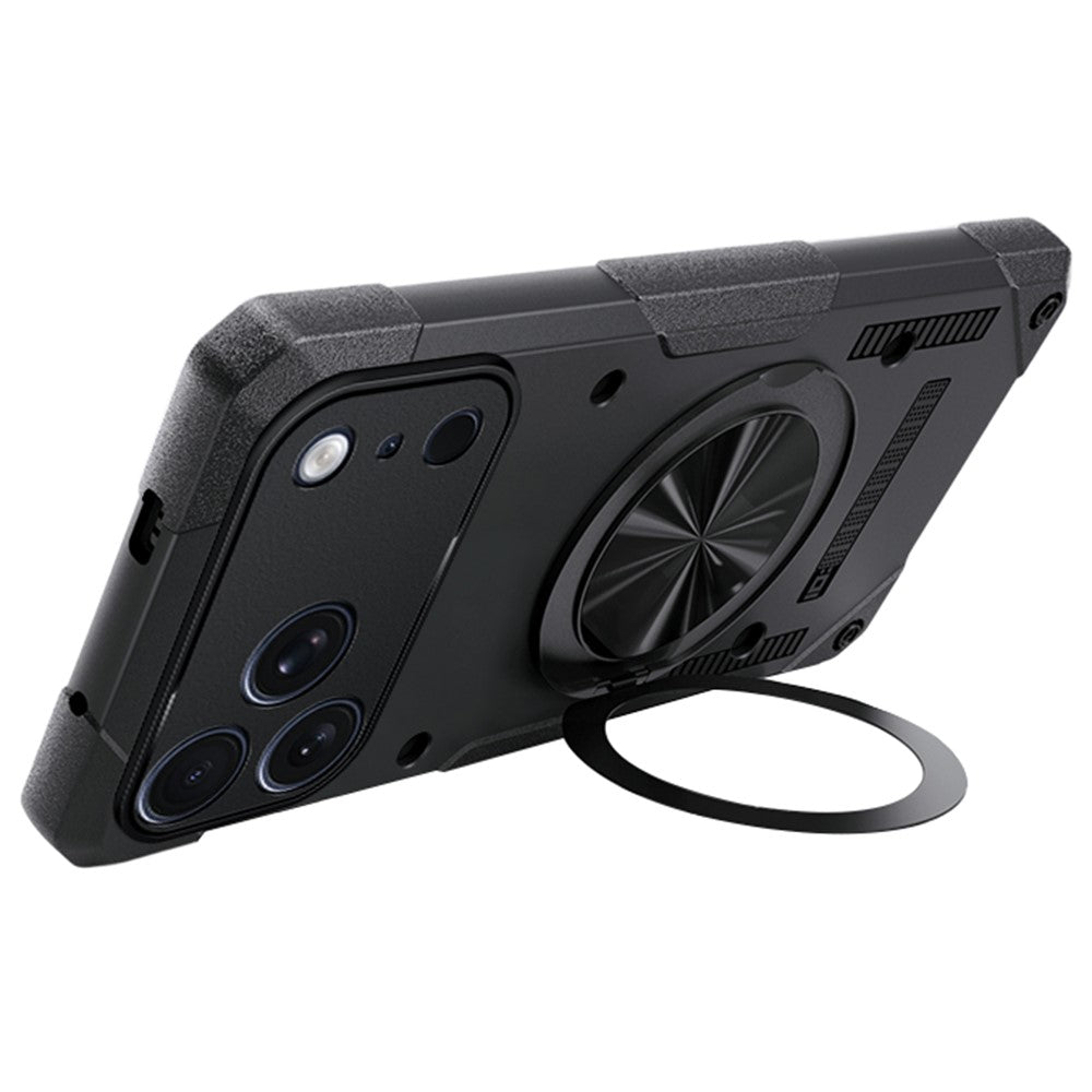 For iPhone 17 Pro Magnetic Case 360° Rotating Ring Kickstand TPU Phone Cover