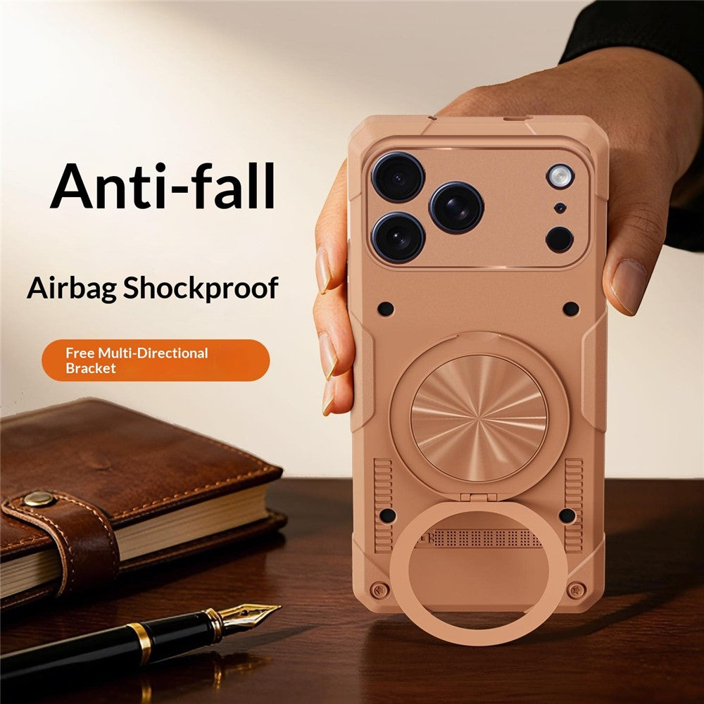 For iPhone 17 Pro Magnetic Case 360° Rotating Ring Kickstand TPU Phone Cover