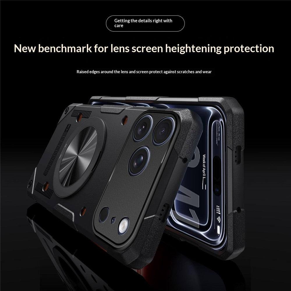 For iPhone 17 Pro Max Magnetic Case 360° Rotating Ring Kickstand TPU Phone Cover