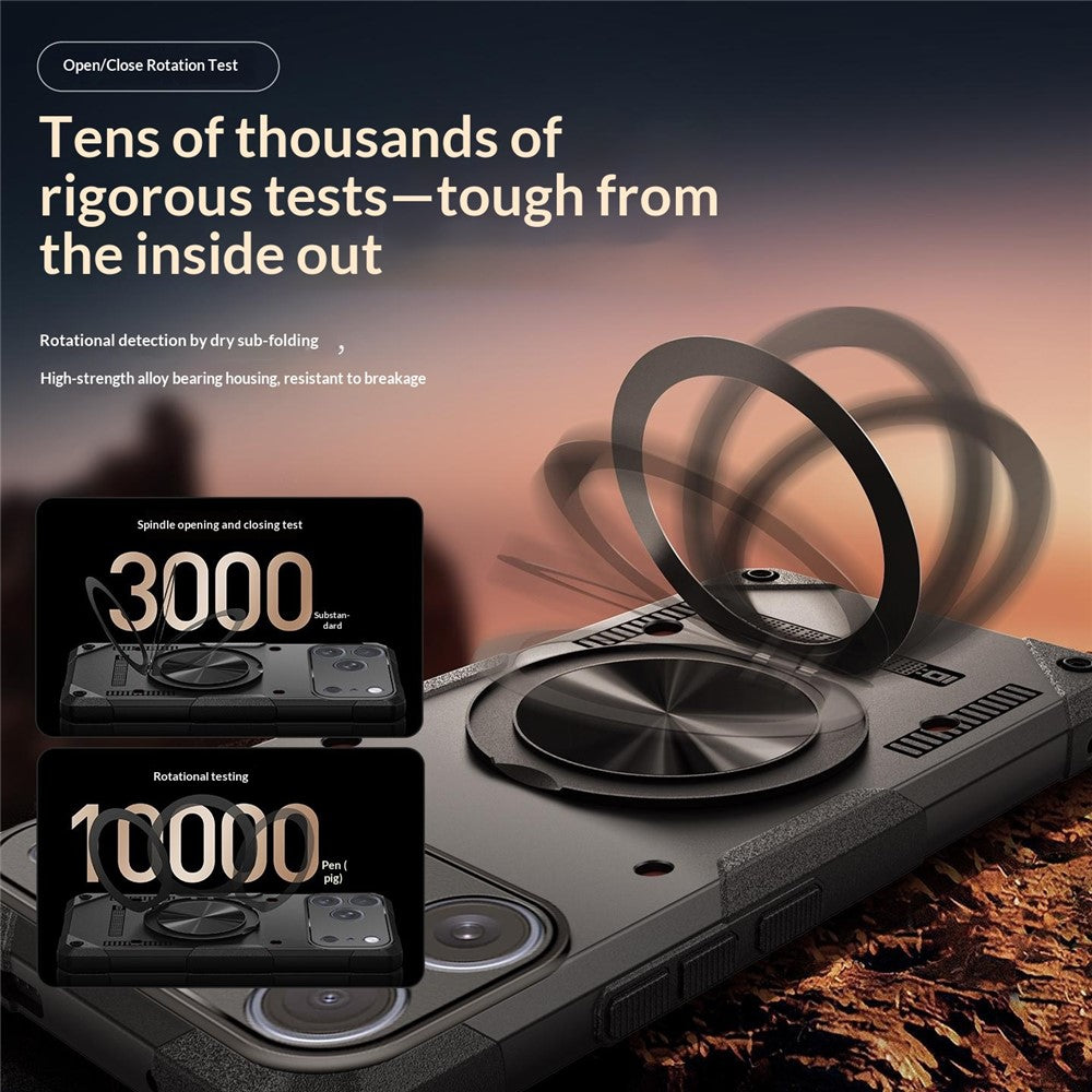 For iPhone 17 Pro Max Magnetic Case 360° Rotating Ring Kickstand TPU Phone Cover