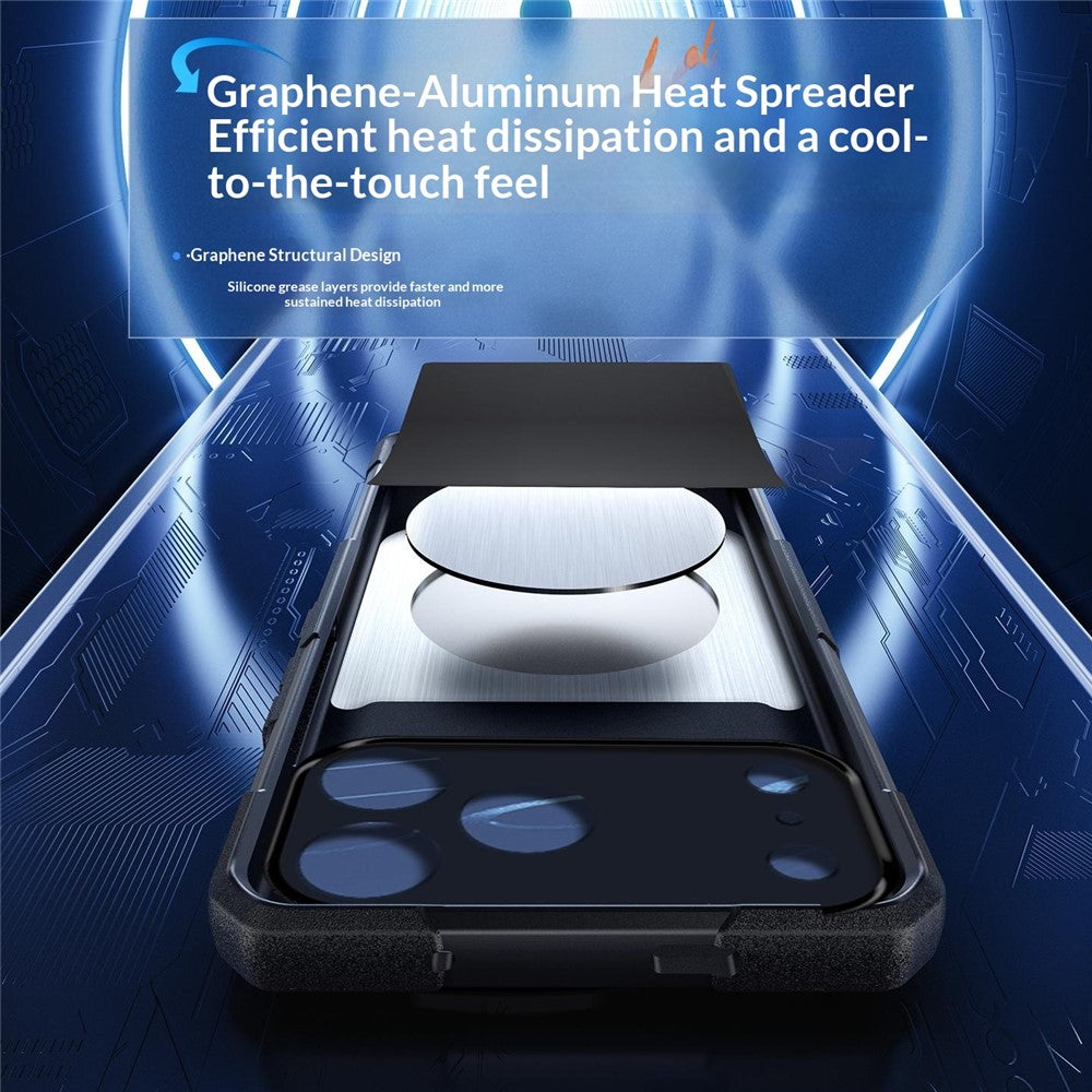 For iPhone 17 Pro Case Graphene Cooling TPU + PC Armor Shockproof Phone Cover