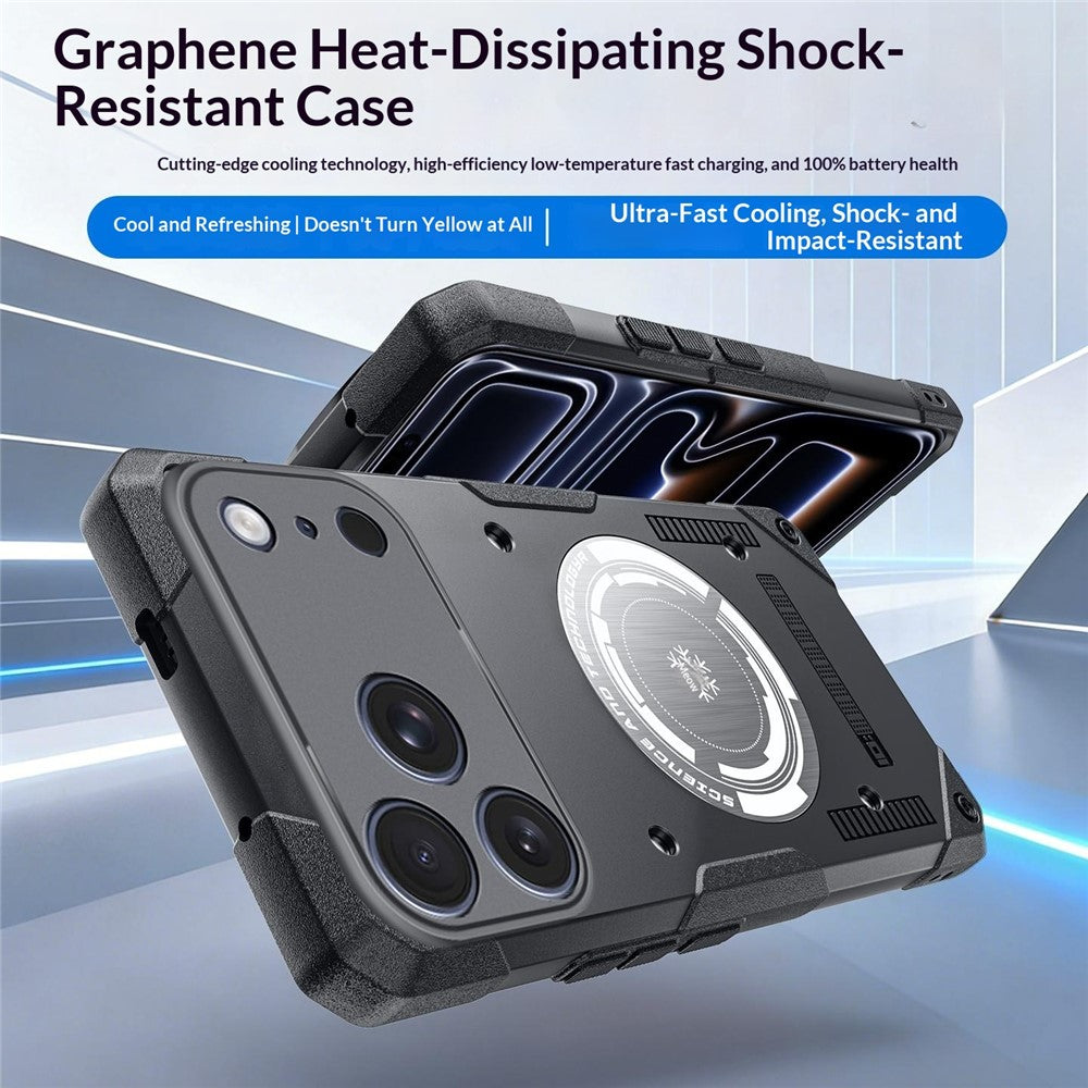 For iPhone 17 Pro Case Graphene Cooling TPU + PC Armor Shockproof Phone Cover