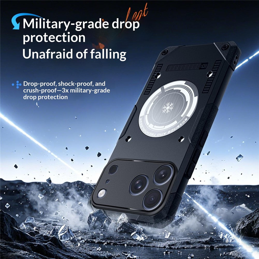 For iPhone 17 Pro Case Graphene Cooling TPU + PC Armor Shockproof Phone Cover