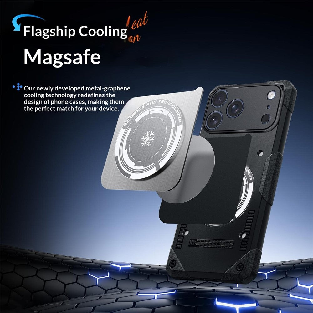 For iPhone 17 Pro Max Case Graphene Cooling TPU + PC Armor Shockproof Phone Cover