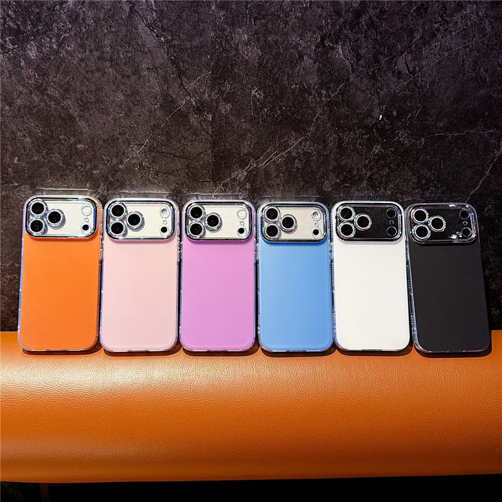 For iPhone 18 Pro / 17 Pro Case PC + TPU IMD Phone Cover with Electroplated Camera Frame