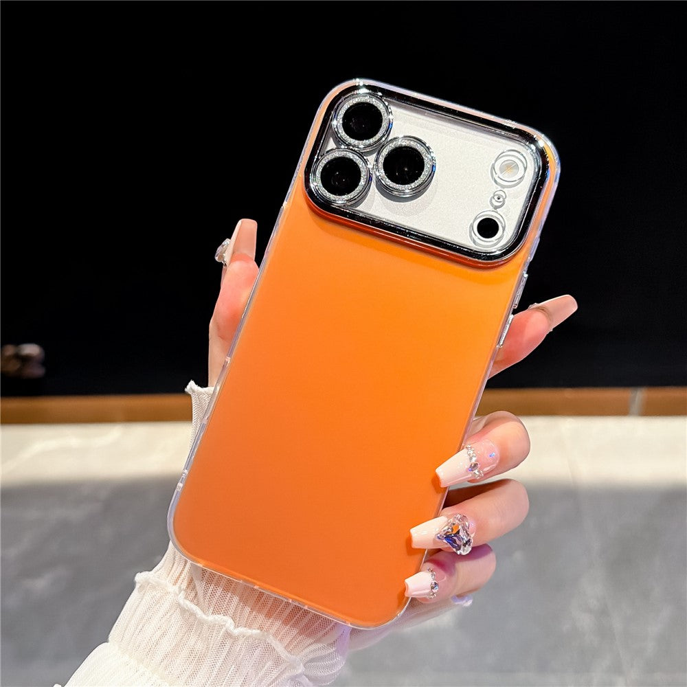For iPhone 18 Pro / 17 Pro Case PC + TPU IMD Phone Cover with Electroplated Camera Frame
