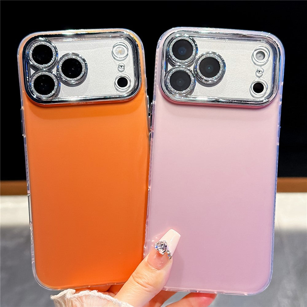 For iPhone 18 Pro / 17 Pro Case PC + TPU IMD Phone Cover with Electroplated Camera Frame