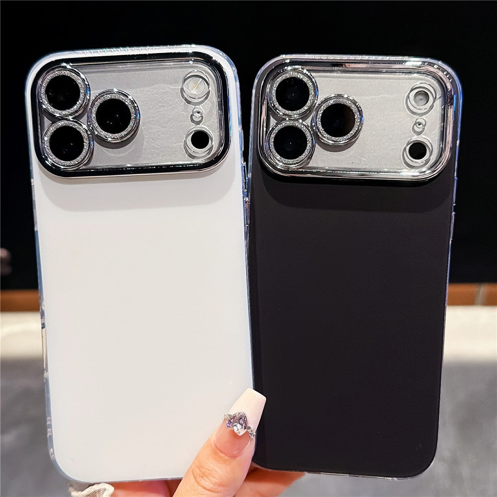 For iPhone 18 Pro / 17 Pro Case PC + TPU IMD Phone Cover with Electroplated Camera Frame