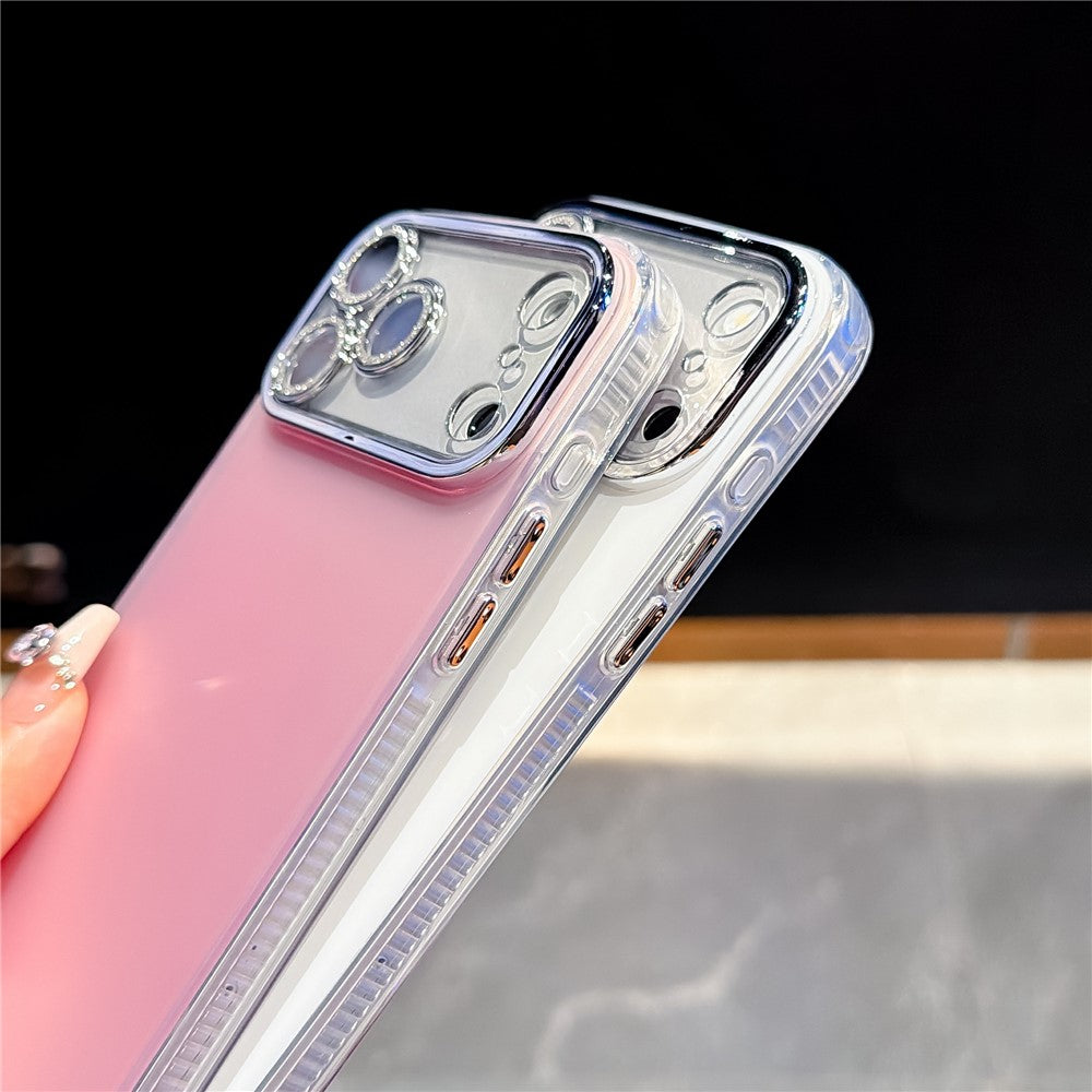 For iPhone 18 Pro / 17 Pro Case PC + TPU IMD Phone Cover with Electroplated Camera Frame