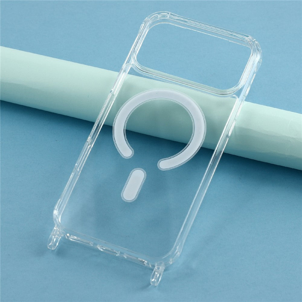 For iPhone 17 Pro Max Case Compatible with MagSafe TPU+PC 1.5mm Clear Phone Cover with Lanyard Holes