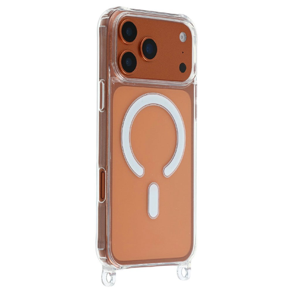 For iPhone 17 Pro Case Compatible with MagSafe TPU+PC 1.5mm Clear Phone Cover with Lanyard Holes