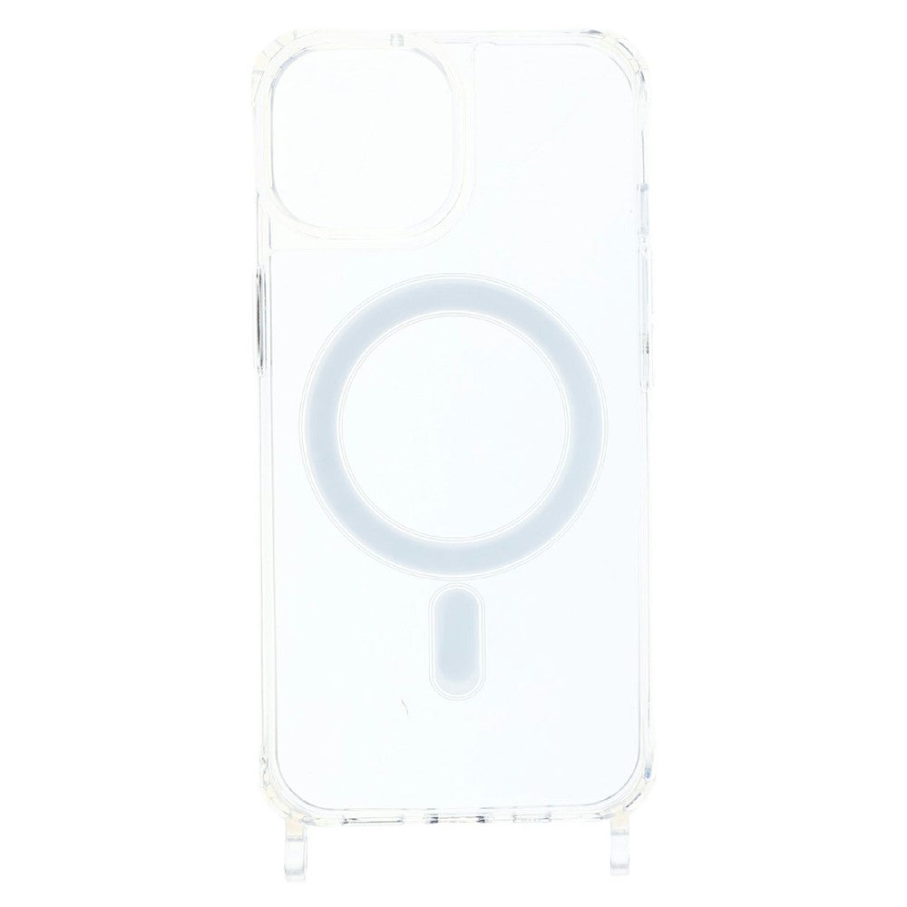 For iPhone 15 Plus Case Compatible with MagSafe TPU+PC 1.5mm Clear Phone Cover with Lanyard Holes