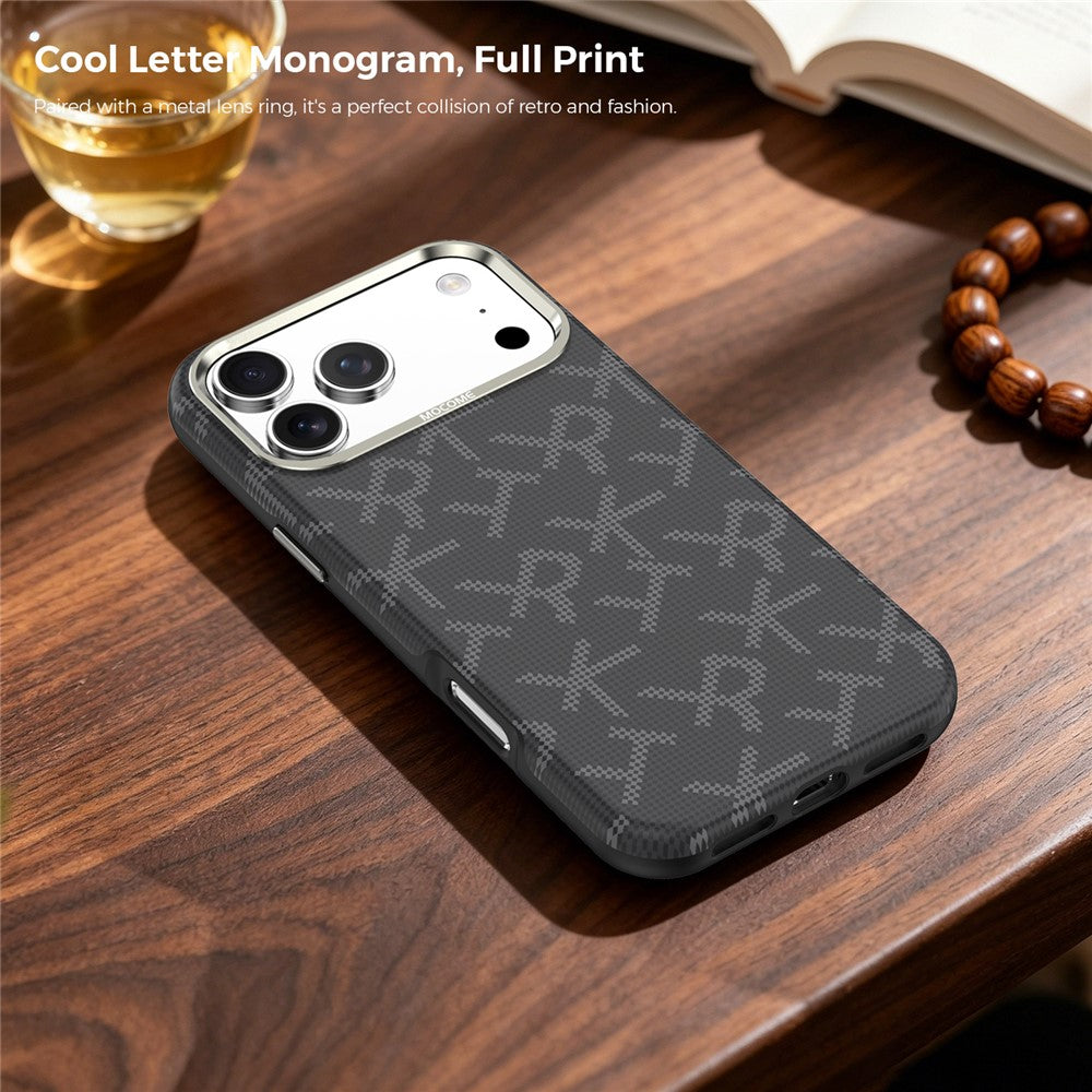 For iPhone 17 Pro Max Magnetic Case Aramid Fiber Texture Leather + PC + TPU Shockproof Phone Cover