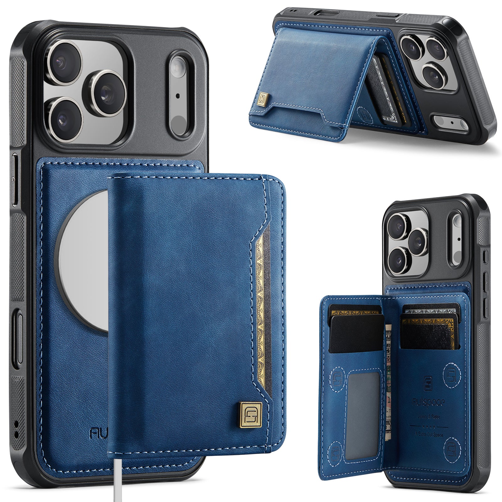 AUTSPACE A13 iPhone 17 Pro Max Vintage Leather Case