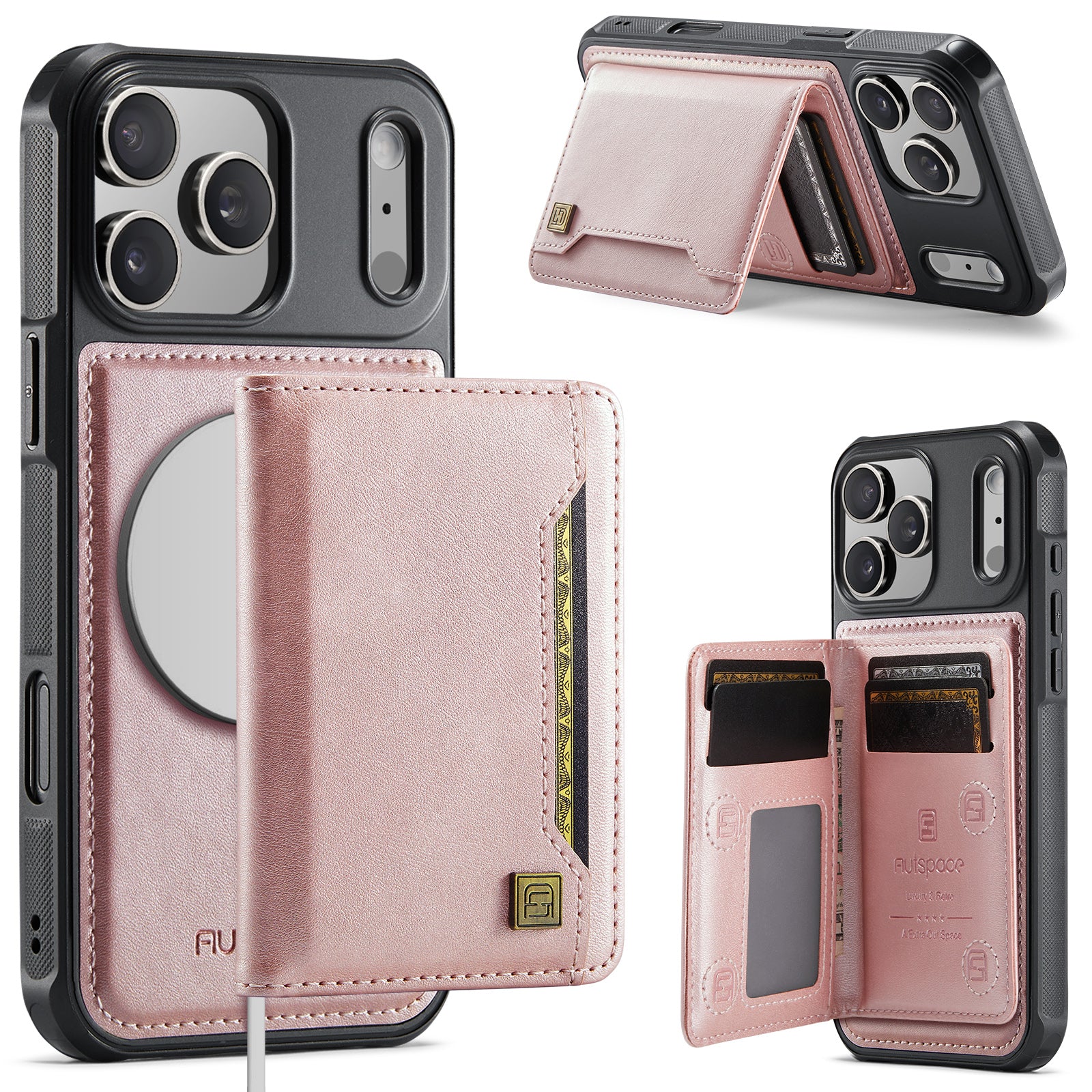 AUTSPACE A13 iPhone 17 Pro Max Vintage Leather Case