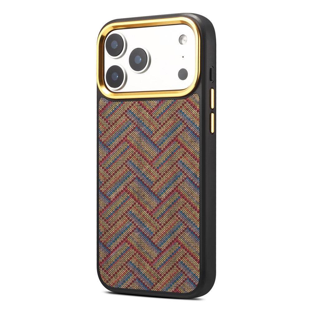 DENIOR A28+1 iPhone 17 Pro Floral Embroidery Leather Case