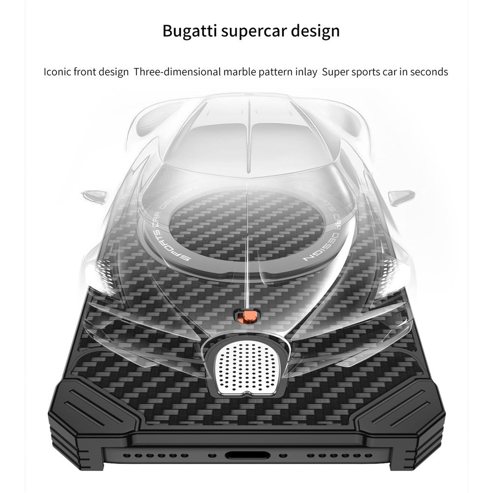 For iPhone 17 Pro Aramid Fiber Case Magnetic Rotating Kickstand Carbon Fiber Texture Frameless Phone Cover