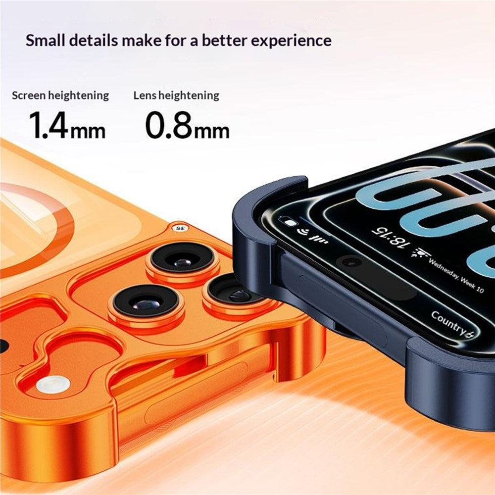 For iPhone 17 Pro Magnetic Case Aluminum Alloy + PC Clear Transparent Frameless Phone Cover