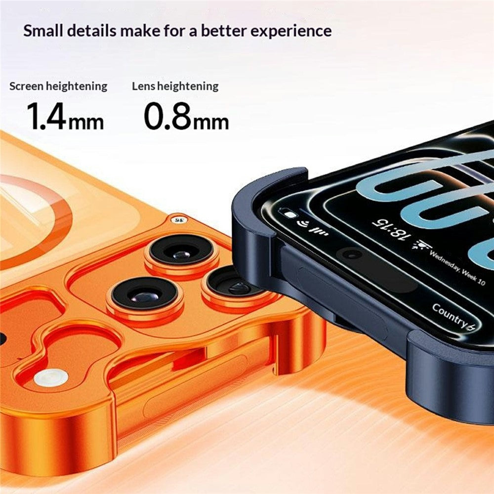 For iPhone 17 Pro Max Magnetic Case Aluminum Alloy + PC Clear Transparent Frameless Phone Cover