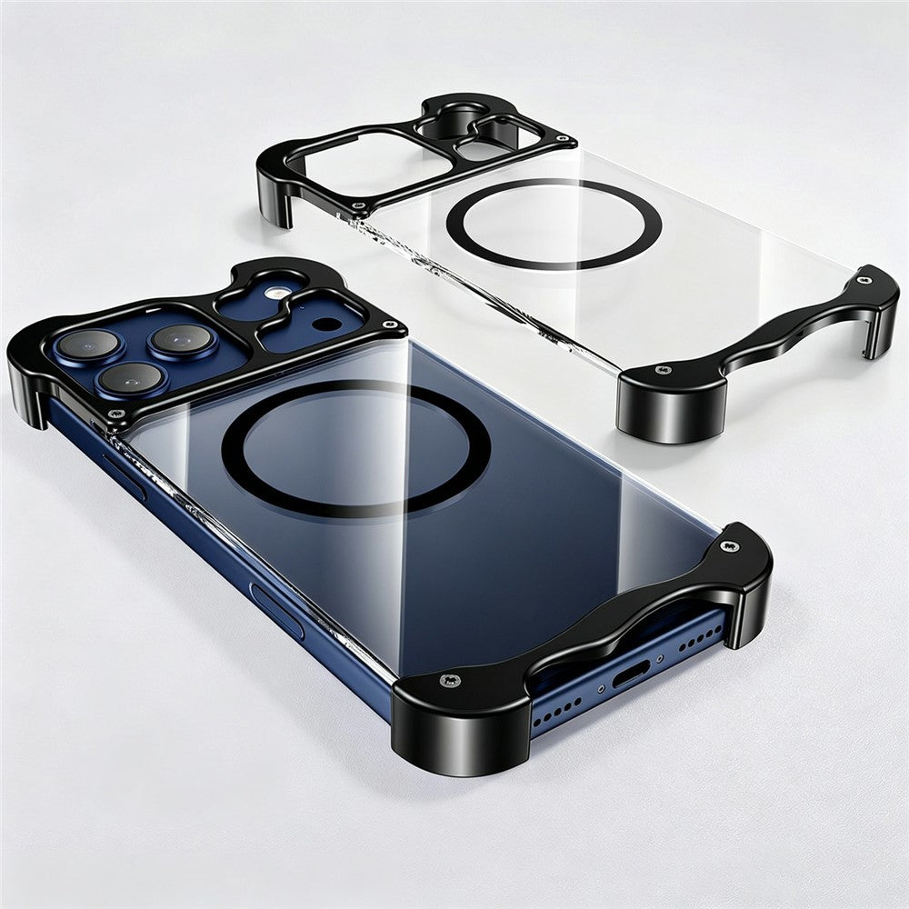 iPhone 17 Pro Max Frameless Aluminum Alloy Clear Case