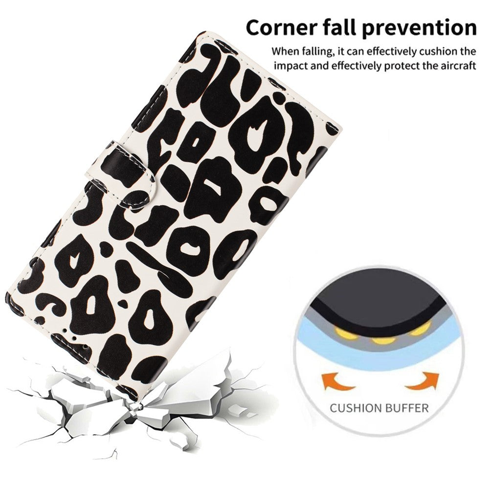 For iPhone 17 Pro Case Leopard Print Wallet Stand Flip Leather Phone Cover with Wrist Strap
