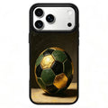 For iPhone 17 Pro Max Magnetic Case Football Pattern UV Printing PC + Silicone Phone Cover