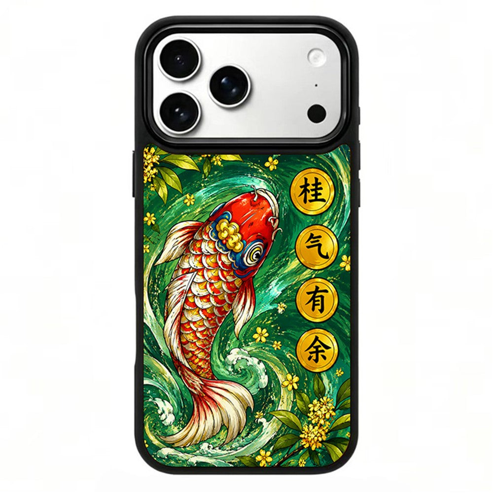 For iPhone 17 Pro Max Magnetic Case Five Elements Wood Art Series UV Printing PC + Silicone Phone Cover
