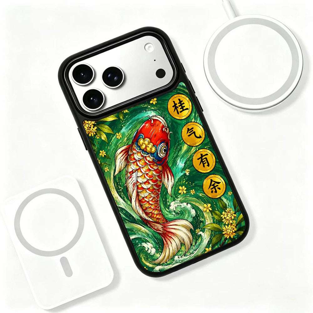 For iPhone 17 Pro Max Magnetic Case Five Elements Wood Art Series UV Printing PC + Silicone Phone Cover