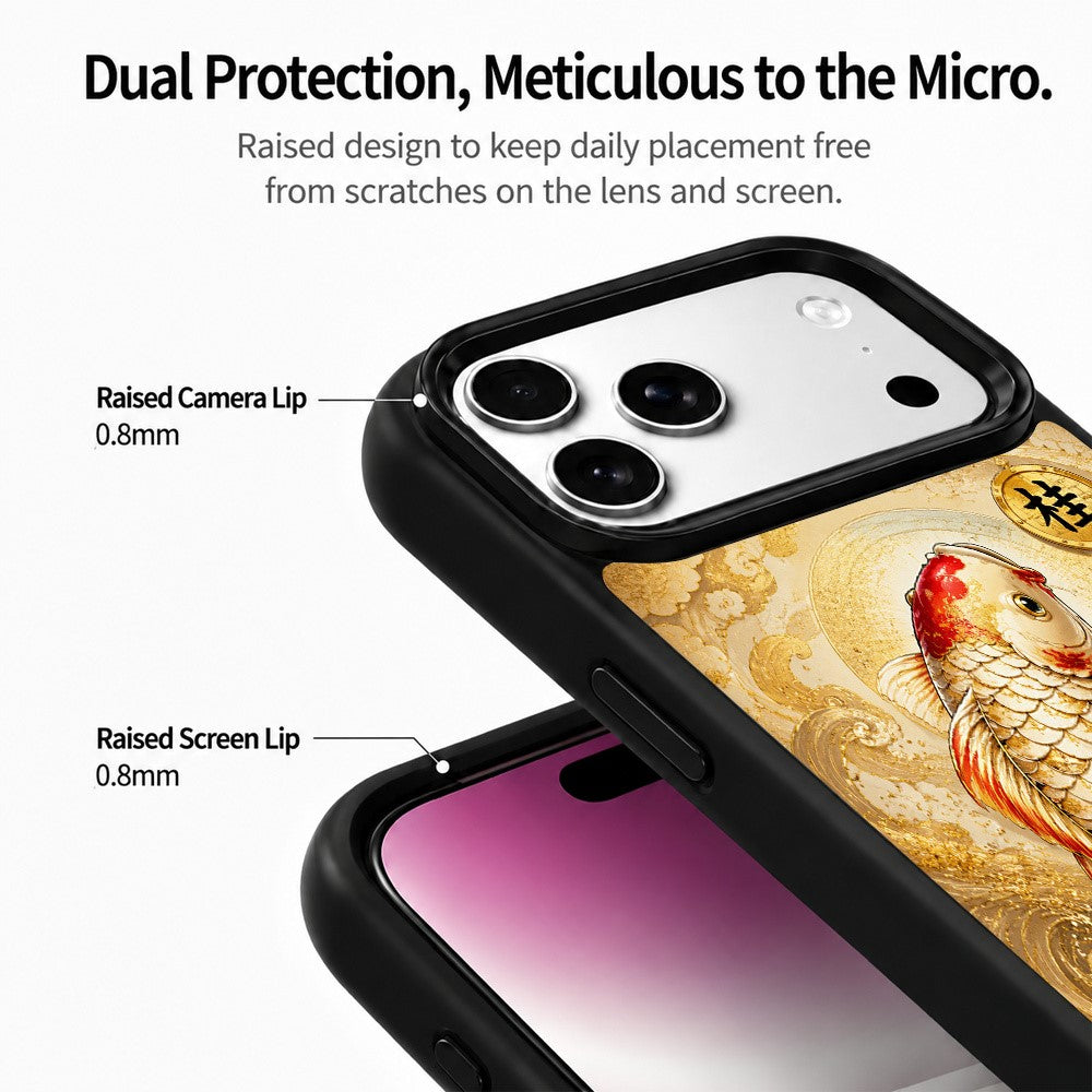 For iPhone 17 Pro Max Magnetic Case Five Elements Metal Art Series UV Printing PC + Silicone Phone Cover