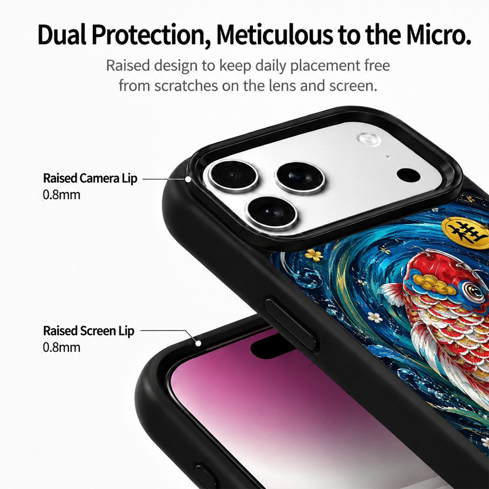 For iPhone 17 Pro Max Magnetic Case Five Elements Water Art Series UV Printing PC + Silicone Phone Cover