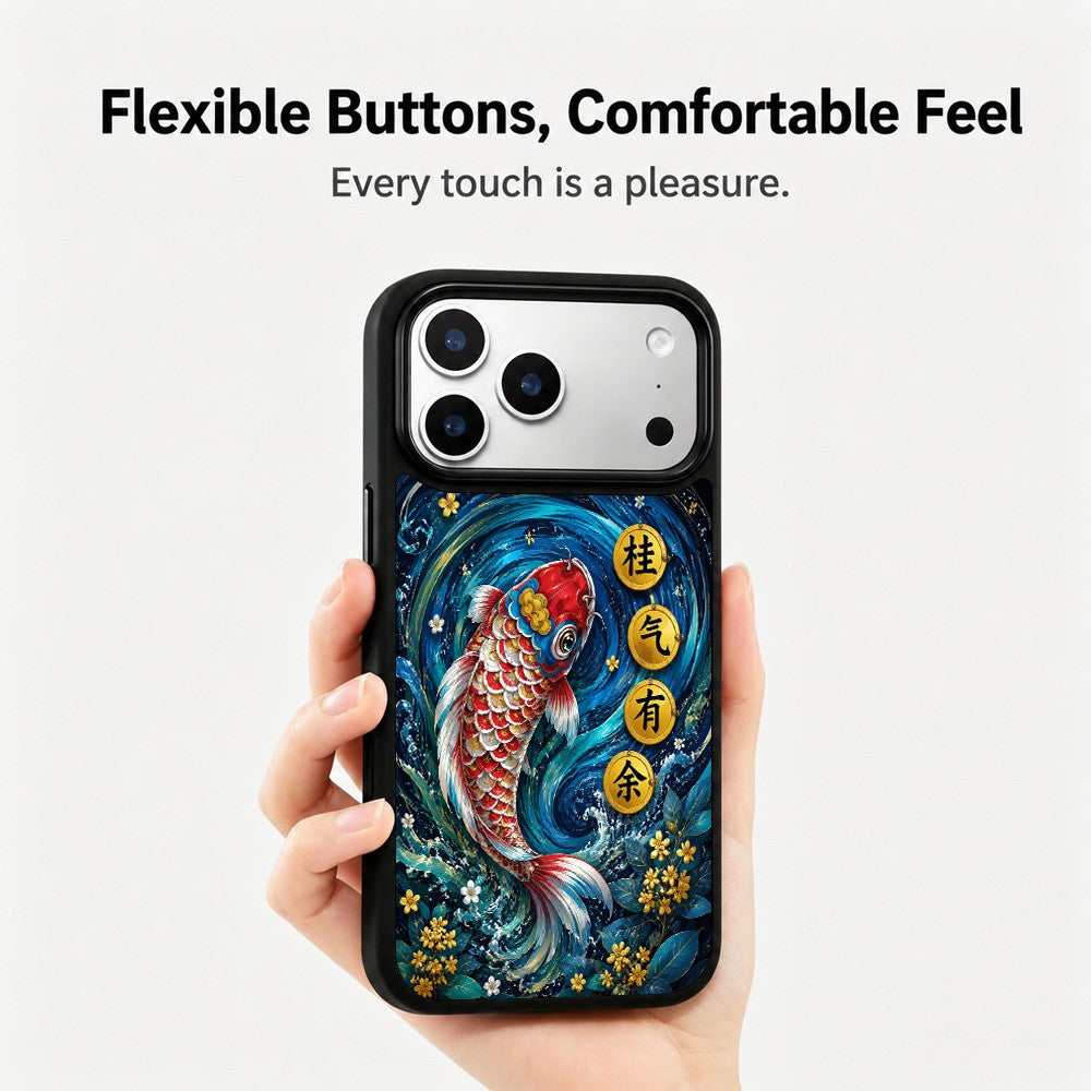 For iPhone 17 Pro Magnetic Case Five Elements Water Art Series UV Printing PC + Silicone Phone Cover