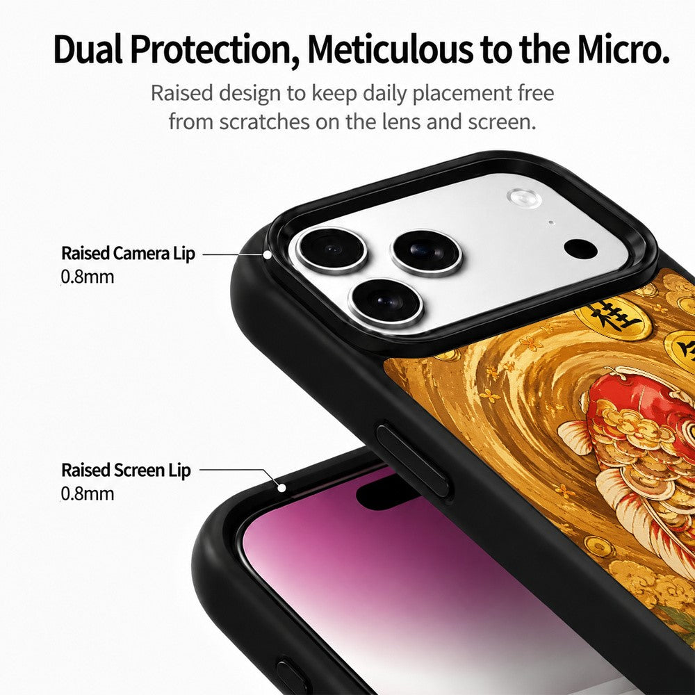 For iPhone 17 Pro Max Magnetic Case Five Elements Earth Art Series UV Printing PC + Silicone Phone Cover