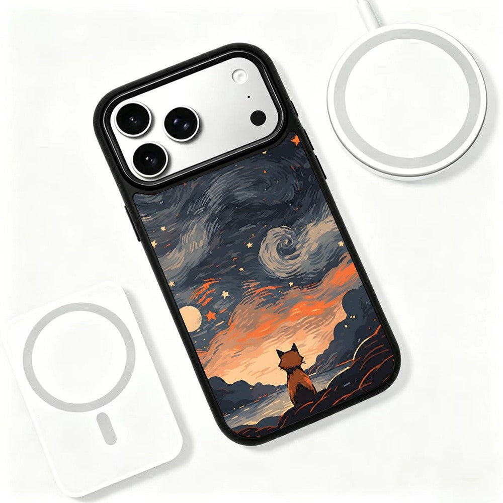 For iPhone 17 Pro Max Magnetic Case Art Gallery UV Pattern Printing PC + Silicone Phone Cover