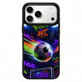 For iPhone 17 Pro Magnetic Case Football Fever Series UV Print PC + Silicone Phone Cover