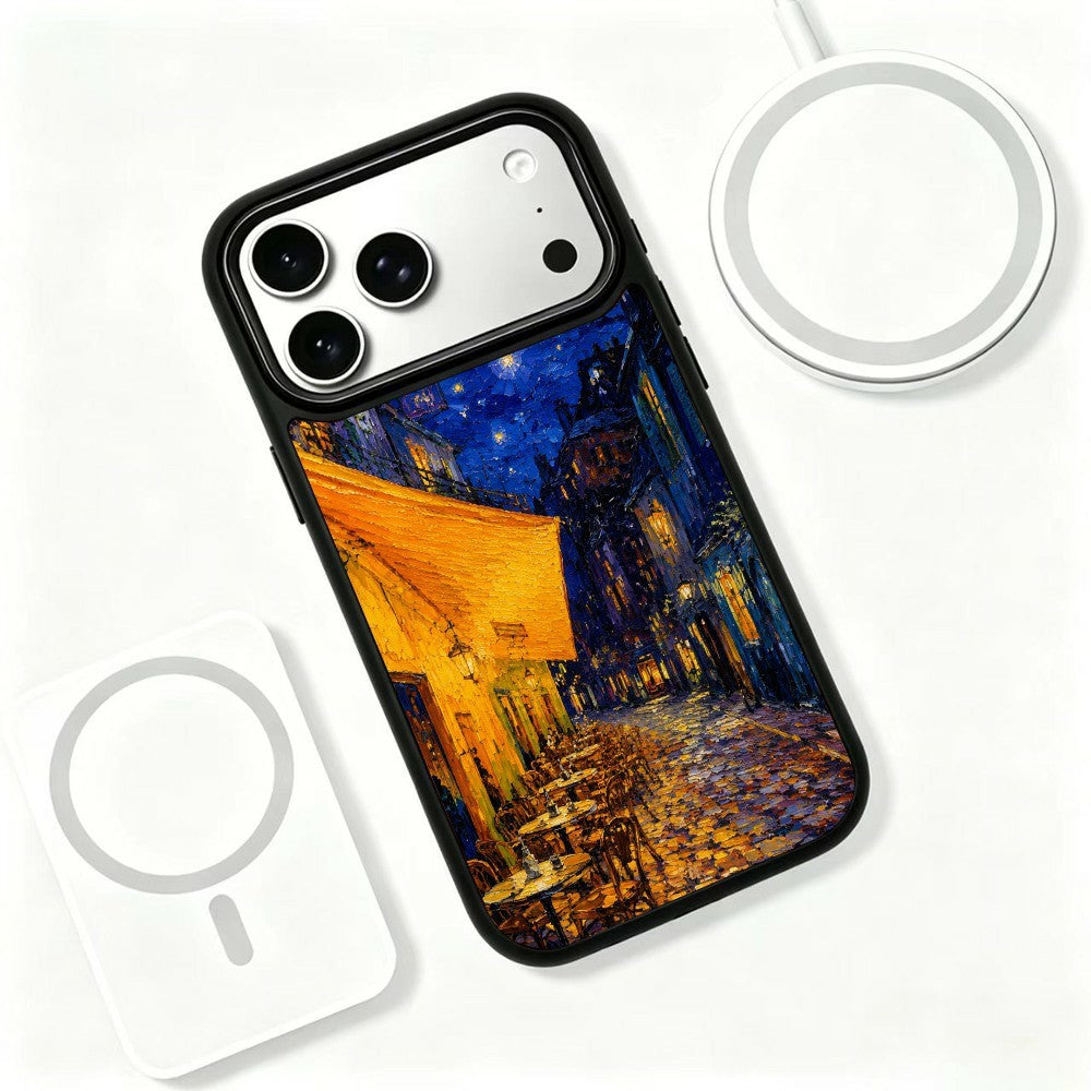 For iPhone 17 Pro Max Magnetic Case Dynamic Art Series UV Pattern Print PC + Silicone Phone Cover
