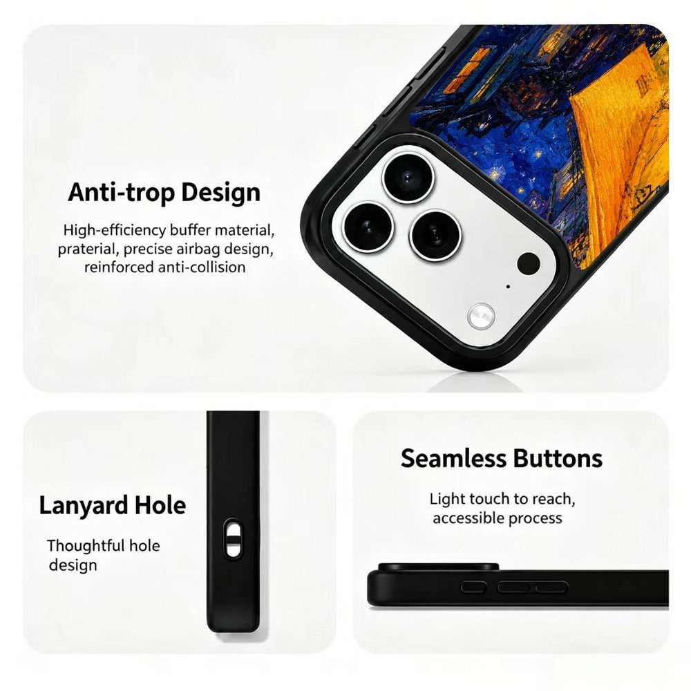 For iPhone 17 Pro Max Magnetic Case Dynamic Art Series UV Pattern Print PC + Silicone Phone Cover