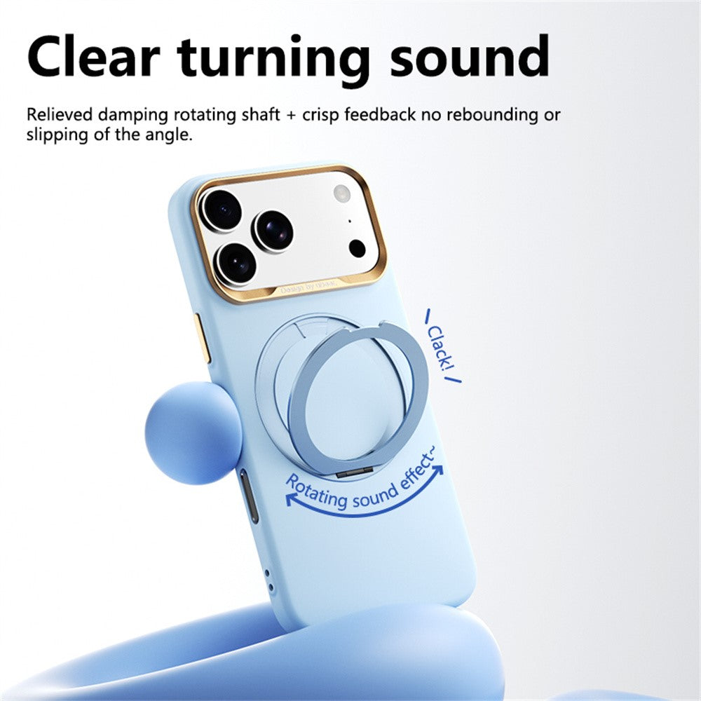 ABEEL For iPhone 17 Pro  /  18 Pro Magnetic Case Ring Kickstand Liquid Silicone Feel PC Phone Cover