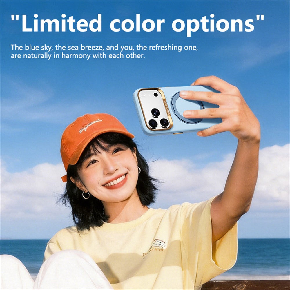 ABEEL For iPhone 17 Pro  /  18 Pro Magnetic Case Ring Kickstand Liquid Silicone Feel PC Phone Cover