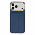 KIGC for iPhone 18 Pro / 17 Pro Case Card Holder Kickstand Fabric + PC + TPU Shockproof Phone Cover