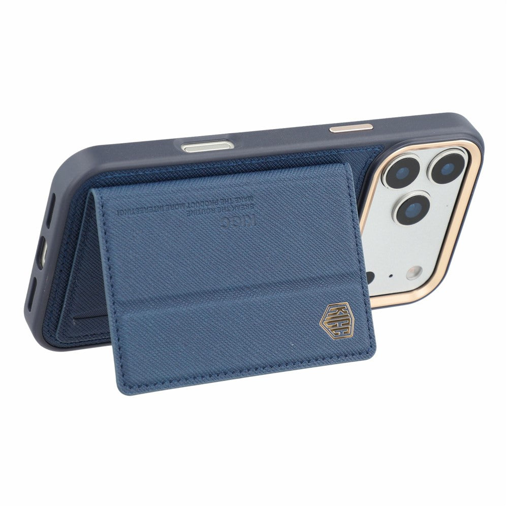 KIGC for iPhone 18 Pro / 17 Pro Case Card Holder Kickstand Fabric + PC + TPU Shockproof Phone Cover