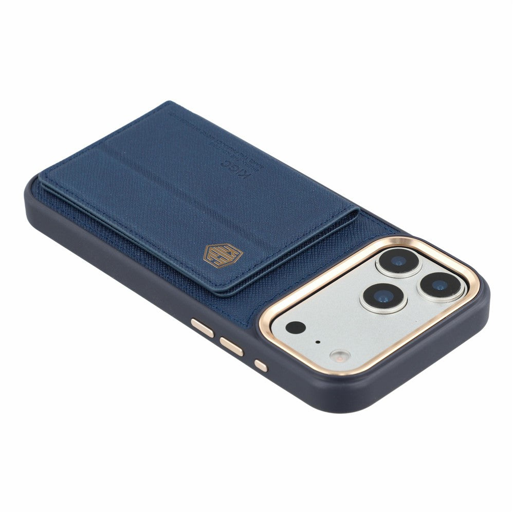 KIGC for iPhone 18 Pro / 17 Pro Case Card Holder Kickstand Fabric + PC + TPU Shockproof Phone Cover