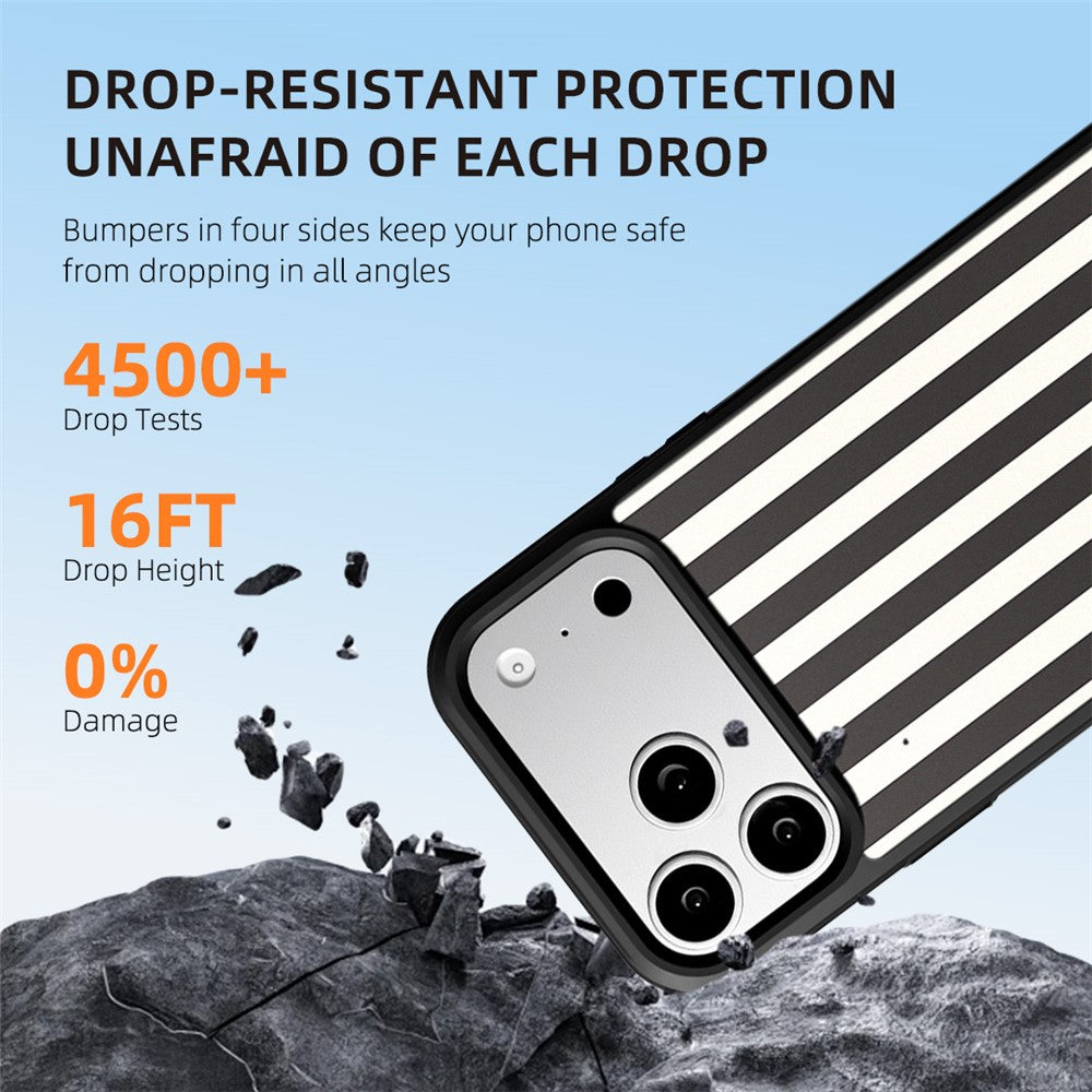 EYCASE Striped Series for iPhone 18 Pro Max / 17 Pro Max Case Compatible with MagSafe TPU + Acrylic Phone Cover