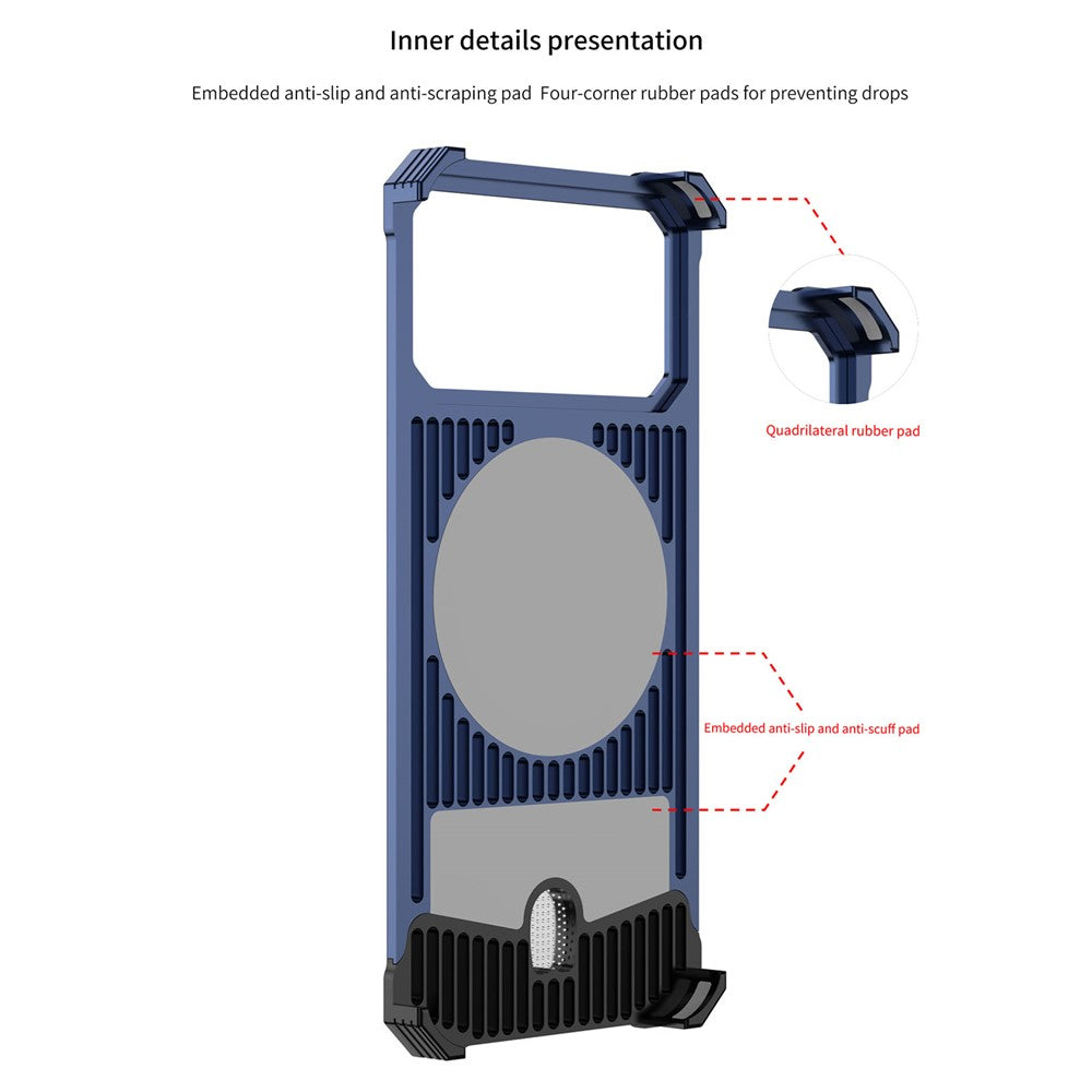 For iPhone 17 Pro Frameless Case Marble Pattern Rotating Kickstand Metal Snap-on Phone Cover
