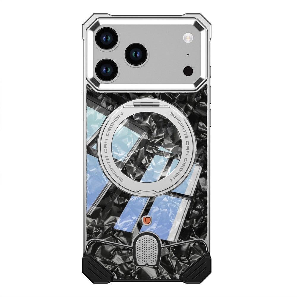 iPhone 17 Pro Frameless Marble Pattern Case with Kickstand